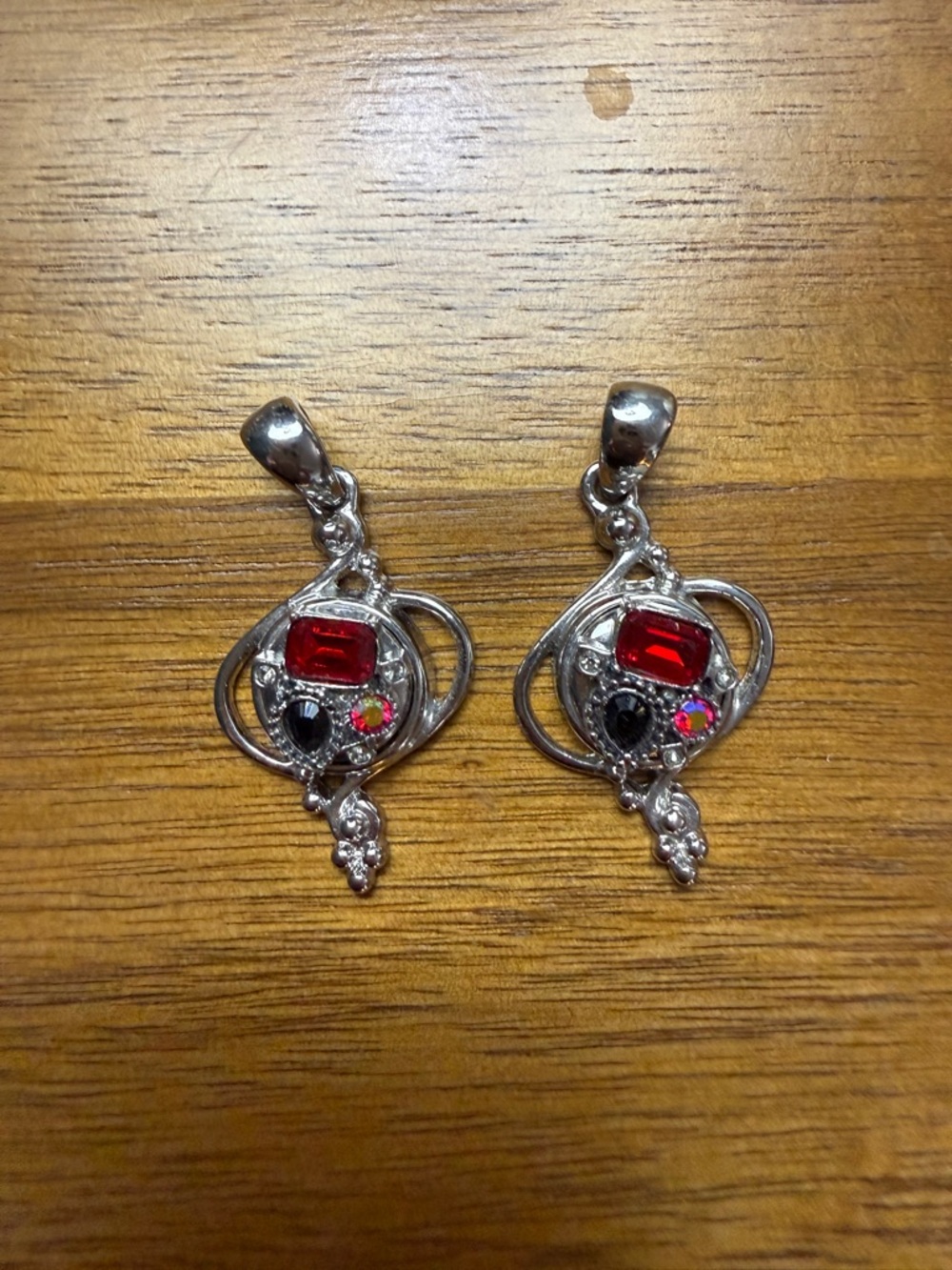 Silver-ToneCrystal Drop Earrings
